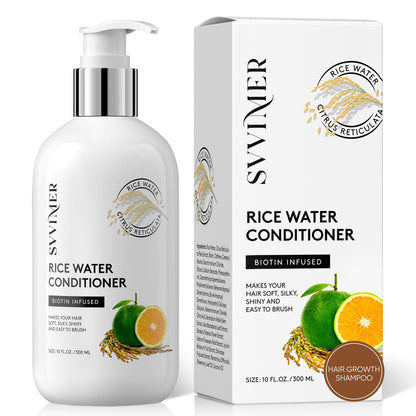Svvimer Rice Water Hair Growth Conditioner - Thickening Conditioner with Biotin for Hair Loss and Thinning Hair - Sulfate Free for Women and Men 10 Fl Oz Avelisse