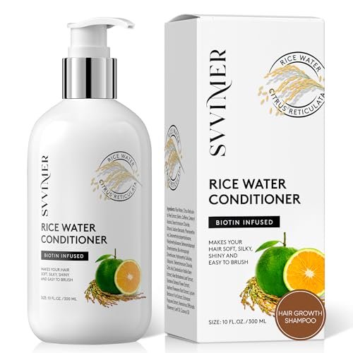 Svvimer Rice Water Hair Growth Conditioner - Thickening Conditioner with Biotin for Hair Loss and Thinning Hair - Sulfate Free for Women and Men 10 Fl Oz Avelisse
