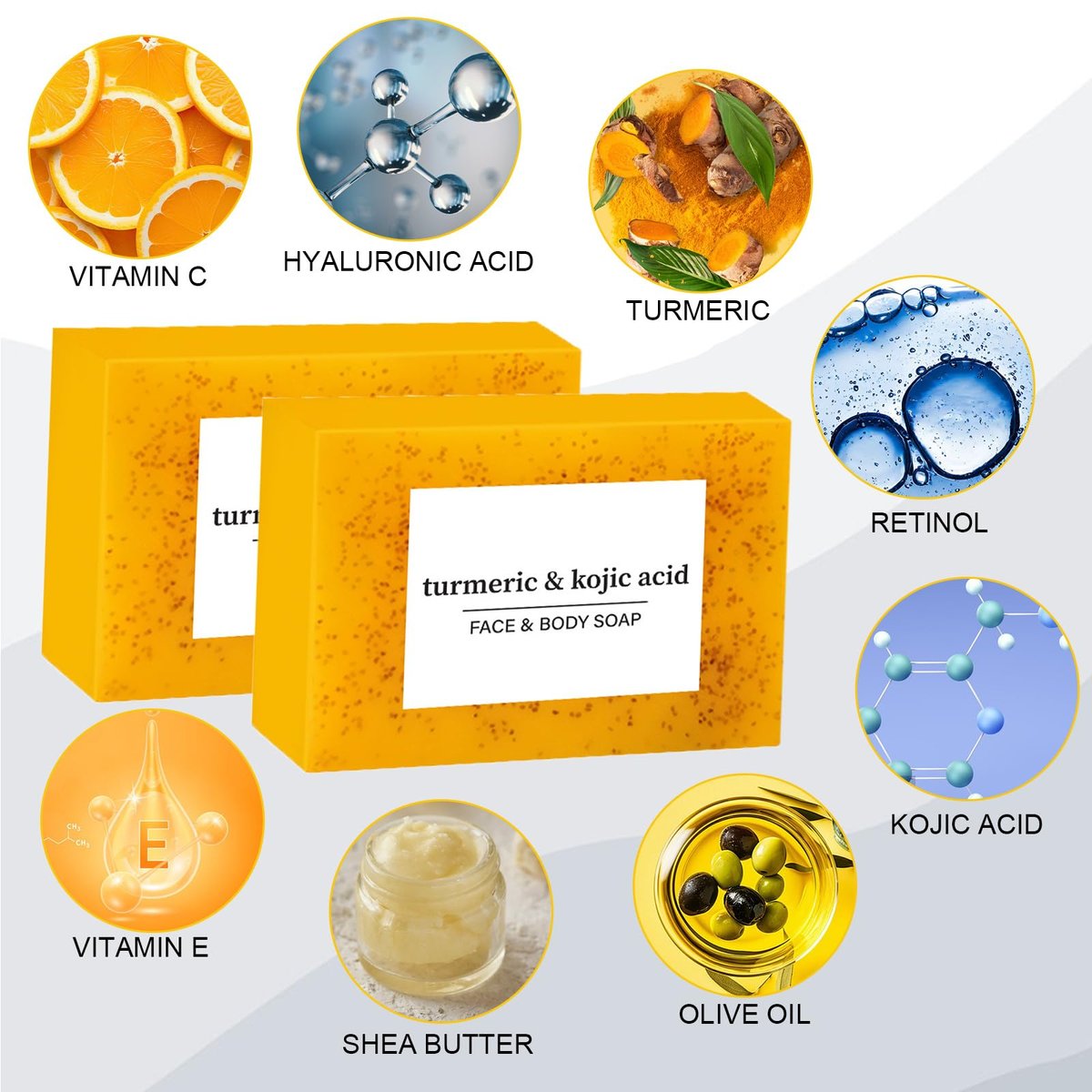 3-Pack Lemon Turmeric Soap Bars for Face and Body – Natural Turmeric Extract, Gentle & Effective Cleansing - görsel 3