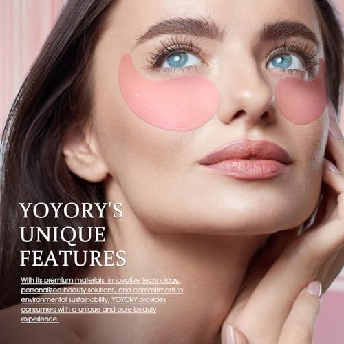 YOYORY Under Eye Patches Masks for Fine Lines, Dark Circles, and Puffiness - Collagen & Hyaluronic Acid Eye Treatment for Women and Men (60 Patches, Pink) Avelisse