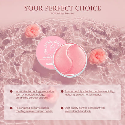 YOYORY Under Eye Patches Masks for Fine Lines, Dark Circles, and Puffiness - Collagen & Hyaluronic Acid Eye Treatment for Women and Men (60 Patches, Pink) Avelisse