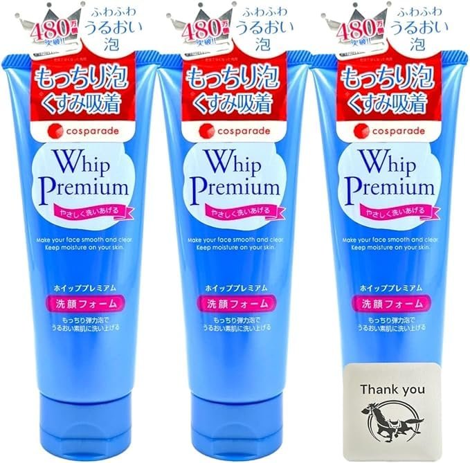 Japan Cosparade Whip Premium Facial Cleansing Foam - Dull Absorption, Soft and Elastic Foam (140g x 3) - görsel 1