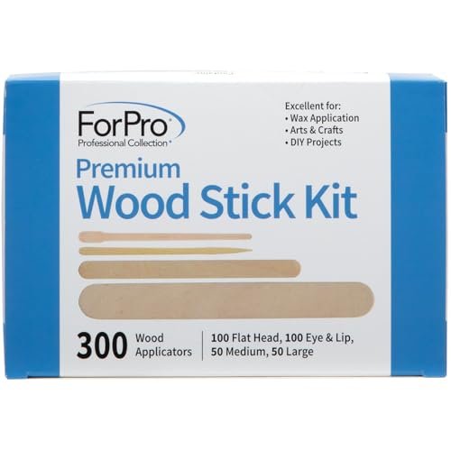 ForPro Premium Wood Stick 300 Pcs Kit - Non-Sterile Assorted Hair Removal Waxing Applicators for Face & Body - görsel 2