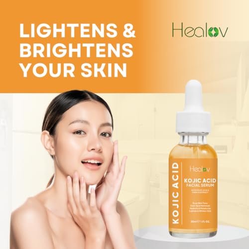 Healov Kojic Acid Serum – Dark Spot Remover for Face & Body – Skin Brightening Serum for Hyperpigmentation, Acne Scars, and Uneven Skin Tone – 1 oz - görsel 13