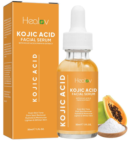 Healov Kojic Acid Serum – Dark Spot Remover for Face & Body – Skin Brightening Serum for Hyperpigmentation, Acne Scars, and Uneven Skin Tone – 1 oz