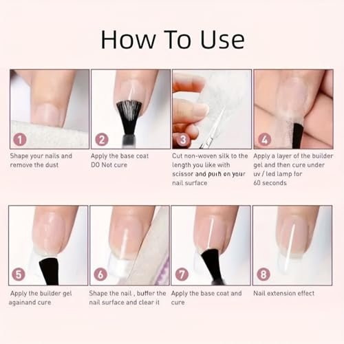 Nail Repair Kit for Split Natural Nail - Broken Nail Repair with Magical Silk Nail Wrap, Quick Building Solid Nail Glue Gel, Nail File - Nail Repair Kit with Shape Clip Nail Art Accessories Avelisse