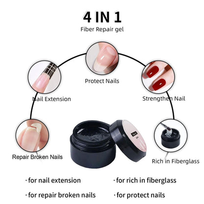 Nail Repair Kit for Split Natural Nail - Broken Nail Repair with Magical Silk Nail Wrap, Quick Building Solid Nail Glue Gel, Nail File - Nail Repair Kit with Shape Clip Nail Art Accessories Avelisse