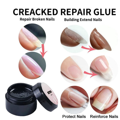 Nail Repair Kit for Split Natural Nail - Broken Nail Repair with Magical Silk Nail Wrap, Quick Building Solid Nail Glue Gel, Nail File - Nail Repair Kit with Shape Clip Nail Art Accessories Avelisse