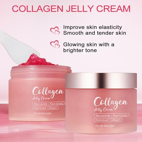 LOYOTICE Collagen Jelly Cream with Niacinamide & Freeze Dried Hydrolyzed Collagen - Boosts Elasticity & Hydration, Reduces Fine Lines & Dullness, Glowy Skin Moisturizer (3.38 fl oz) - görsel 8