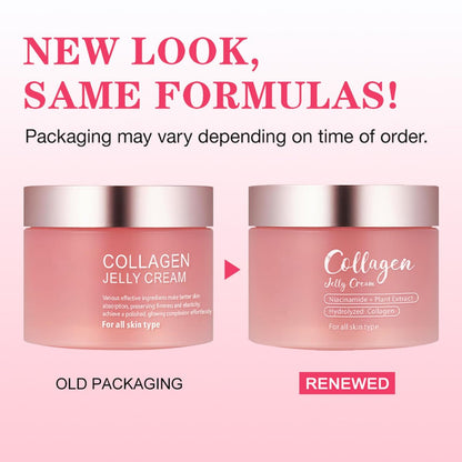 LOYOTICE Collagen Jelly Cream with Niacinamide & Freeze Dried Hydrolyzed Collagen - Boosts Elasticity & Hydration, Reduces Fine Lines & Dullness, Glowy Skin Moisturizer (3.38 fl oz)