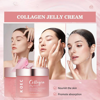 LOYOTICE Collagen Jelly Cream with Niacinamide & Freeze Dried Hydrolyzed Collagen - Boosts Elasticity & Hydration, Reduces Fine Lines & Dullness, Glowy Skin Moisturizer (3.38 fl oz)