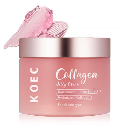 LOYOTICE Collagen Jelly Cream with Niacinamide & Freeze Dried Hydrolyzed Collagen - Boosts Elasticity & Hydration, Reduces Fine Lines & Dullness, Glowy Skin Moisturizer (3.38 fl oz)