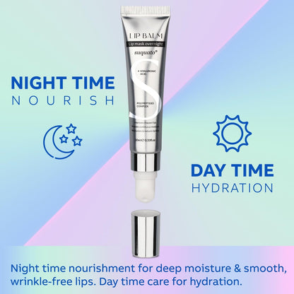 Peptide Lip Treatment Butter Balm: Mini Plumping Gloss Set for Dry Care, with Hyaluronic Acid and Mask Overnight for Glowy Skin, Travel Size Night Hydrating Balm
