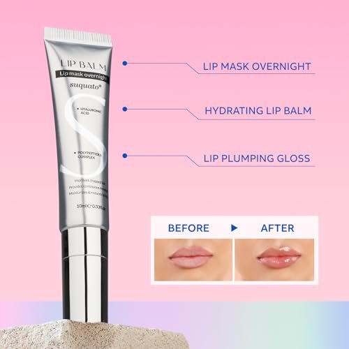 Peptide Lip Treatment Butter Balm: Mini Plumping Gloss Set for Dry Care, with Hyaluronic Acid and Mask Overnight for Glowy Skin, Travel Size Night Hydrating Balm - görsel 4