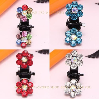 48 Pcs Flower Butterfly Mini Hair Claws Set - Rhinestone Acrylic Strong Hold Clips for Women, Multicolor