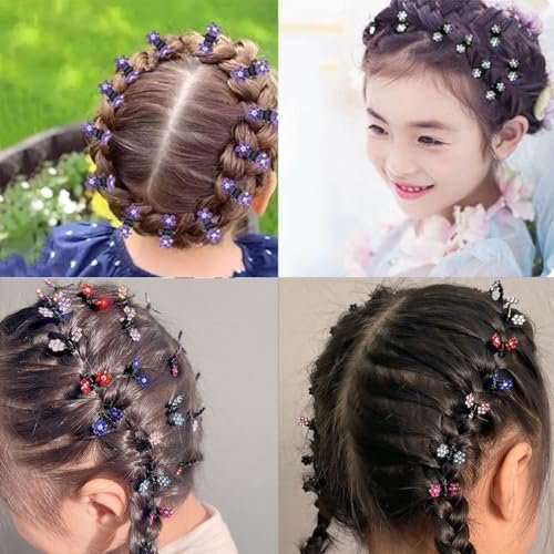 48 Pcs Flower Butterfly Mini Hair Claws Set - Rhinestone Acrylic Strong Hold Clips for Women, Multicolor - görsel 12