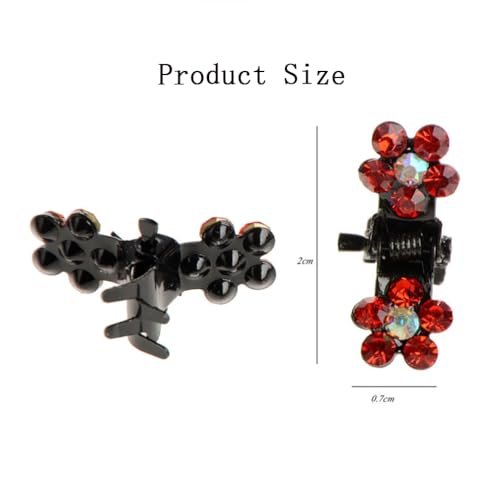 48 Pcs Flower Butterfly Mini Hair Claws Set - Rhinestone Acrylic Strong Hold Clips for Women, Multicolor - görsel 10