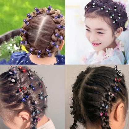 48 Pcs Flower Butterfly Mini Hair Claws Set - Rhinestone Acrylic Strong Hold Clips for Women, Multicolor