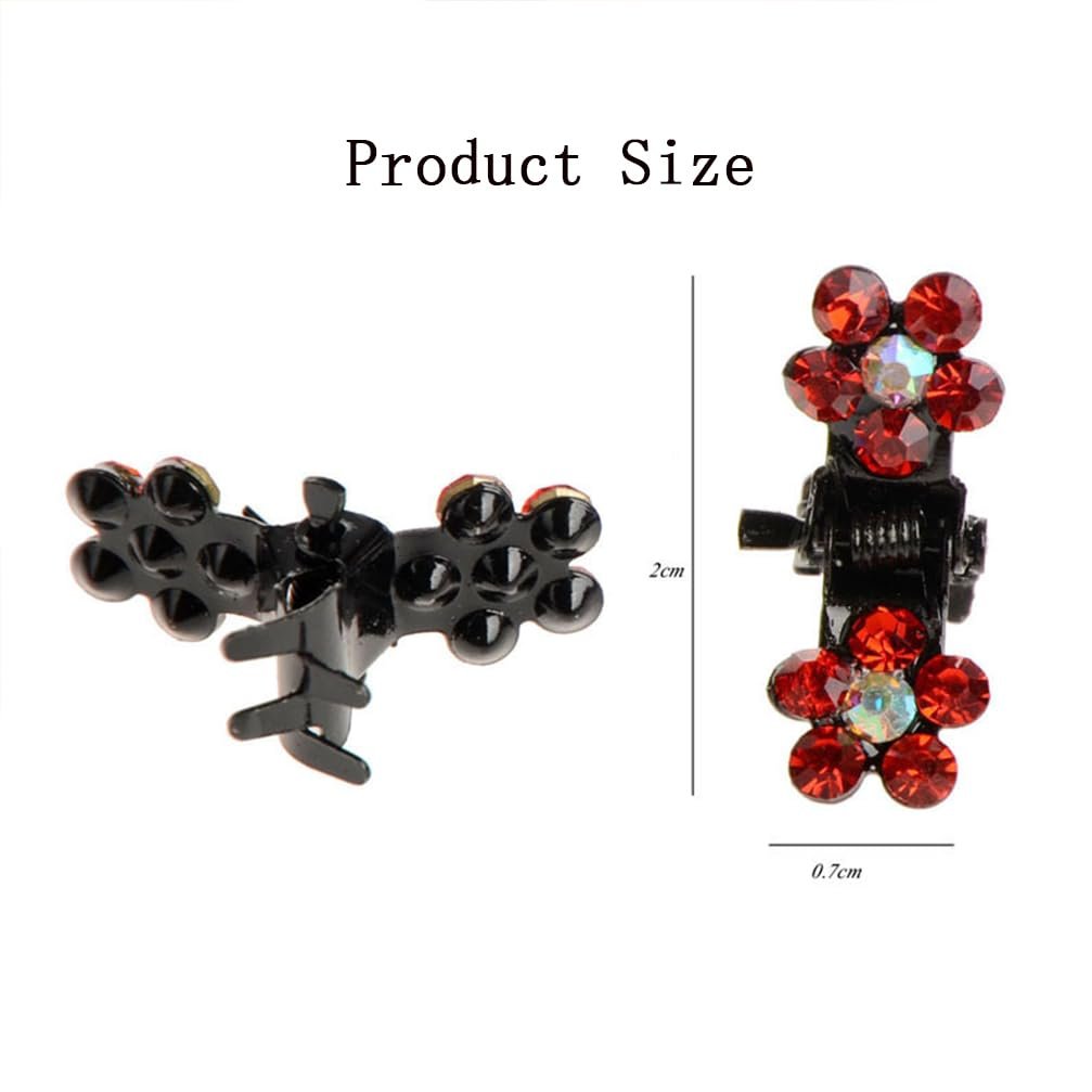 48 Pcs Flower Butterfly Mini Hair Claws Set - Rhinestone Acrylic Strong Hold Clips for Women, Multicolor - görsel 9