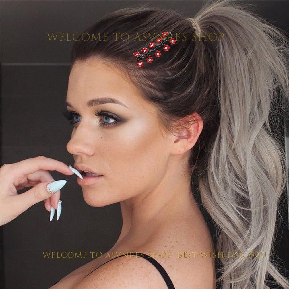 48 Pcs Flower Butterfly Mini Hair Claws Set - Rhinestone Acrylic Strong Hold Clips for Women, Multicolor - görsel 3