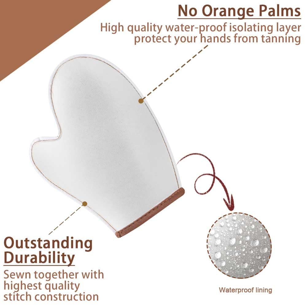 G GAIYAH Tanning Mitt Set - 4 Pack Self Tanner Mitts with Back Applicator for Streak-Free, Flawless Tan Avelisse