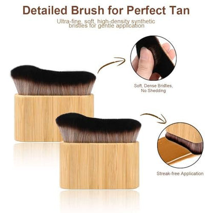 G GAIYAH Tanning Mitt Set - 4 Pack Self Tanner Mitts with Back Applicator for Streak-Free, Flawless Tan Avelisse
