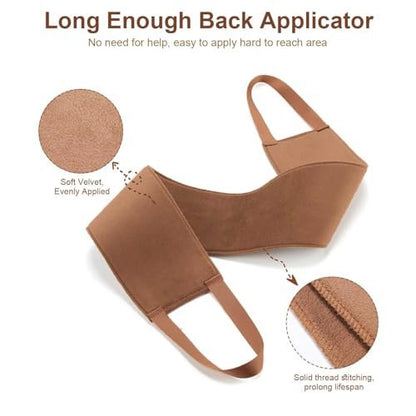 G GAIYAH Tanning Mitt Set - 4 Pack Self Tanner Mitts with Back Applicator for Streak-Free, Flawless Tan Avelisse