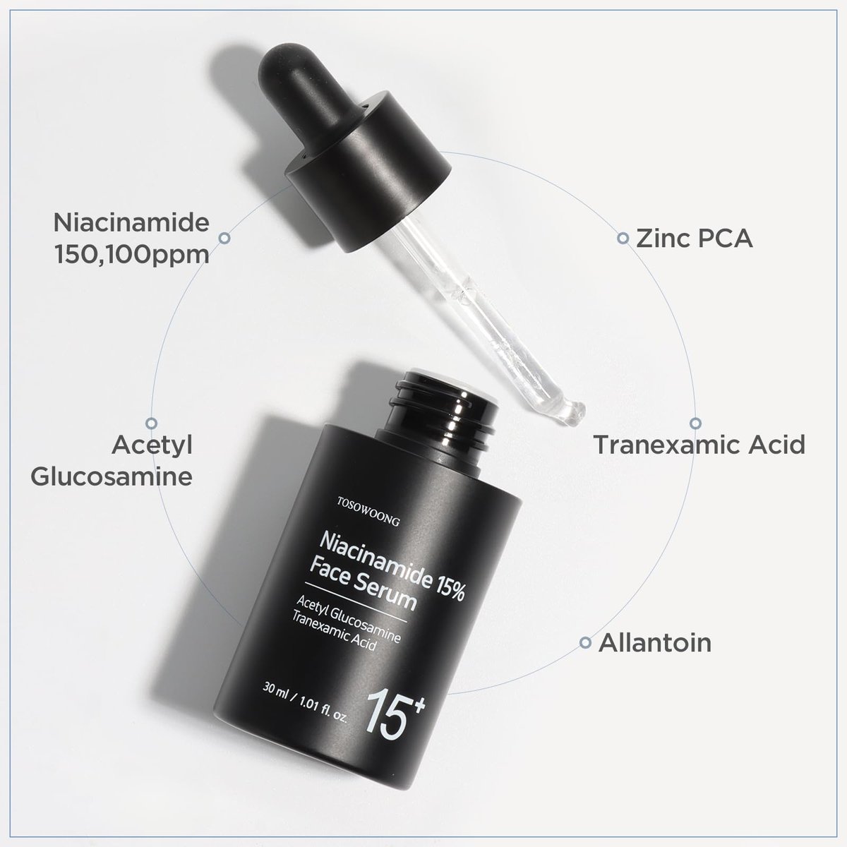 TOSOWOONG Niacinamide 15% Face Serum – Dark Spot Corrector, Pore Minimizer, Glass Skin, Korean Skincare, 30ml - görsel 7