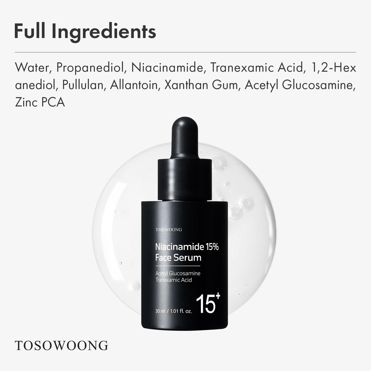 TOSOWOONG Niacinamide 15% Face Serum – Dark Spot Corrector, Pore Minimizer, Glass Skin, Korean Skincare, 30ml - görsel 11