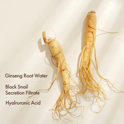 TOSOWOONG Black Snail Ginseng Serum – Hydrating Facial Moisturizer with Snail Mucin & Ginseng 640,430ppm for Glowing Skin, Acne Scar Remover, Korean Skin Care, 30ml