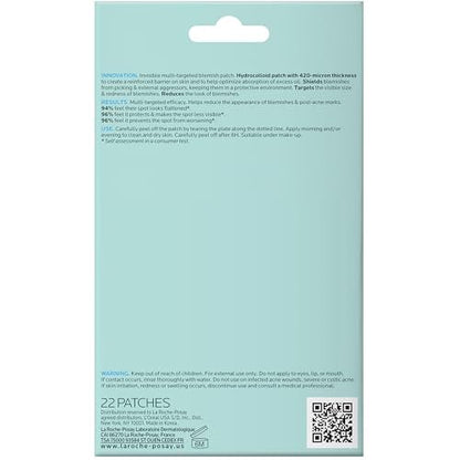La Roche-Posay Effaclar Multi-Target Blemish Patches, Hydrocolloid Pimple Patches for Face, 22 Count (12 Small, 10 Medium)