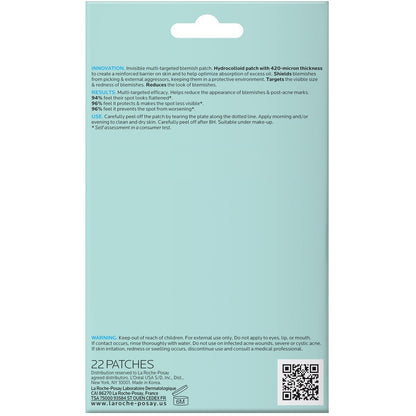 La Roche-Posay Effaclar Multi-Target Blemish Patches, Hydrocolloid Pimple Patches for Face, 22 Count (12 Small, 10 Medium)