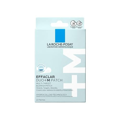 La Roche-Posay Effaclar Multi-Target Blemish Patches, Hydrocolloid Pimple Patches for Face, 22 Count (12 Small, 10 Medium)