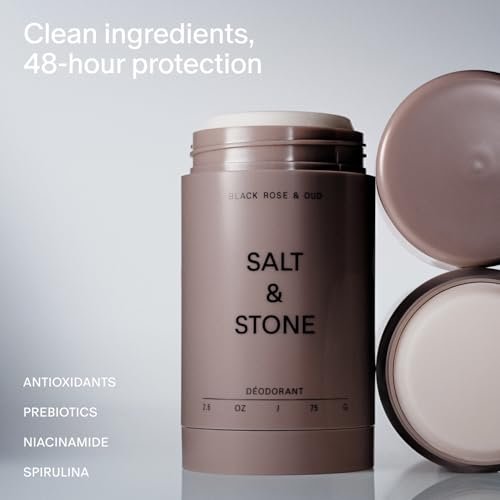 Salt & Stone Aluminum Free Deodorant Extra Strength 48 Hour Protection Black Rose & Oud 2.6 oz Avelisse