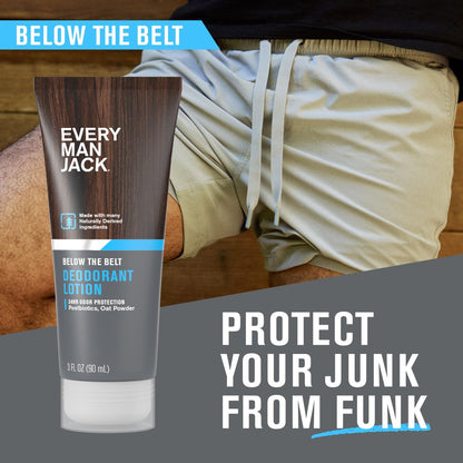 Every Man Jack Men's Ball Deodorant Lotion - Aluminum Free, Unscented, Naturally Derived, 3 fl oz