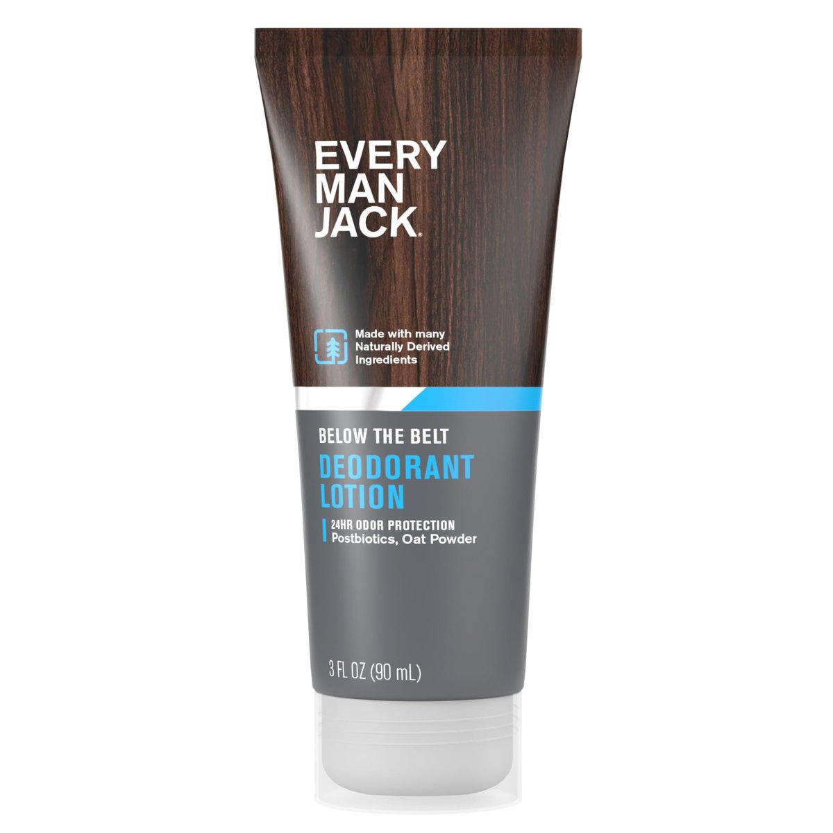 Every Man Jack Men's Ball Deodorant Lotion - Aluminum Free, Unscented, Naturally Derived, 3 fl oz - görsel 1