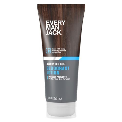 Every Man Jack Men's Ball Deodorant Lotion - Aluminum Free, Unscented, Naturally Derived, 3 fl oz - görsel 2