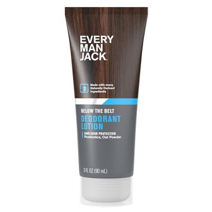 Every Man Jack Men's Ball Deodorant Lotion - Aluminum Free, Unscented, Naturally Derived, 3 fl oz