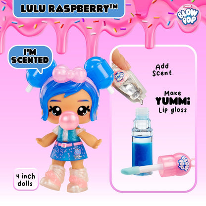 Yummiland x Licensed Sweets Lip Gloss Doll: Blow Pop - DIY Lip Gloss with Removable Keychain, Cosmetic Play Collectible for Ages 4+