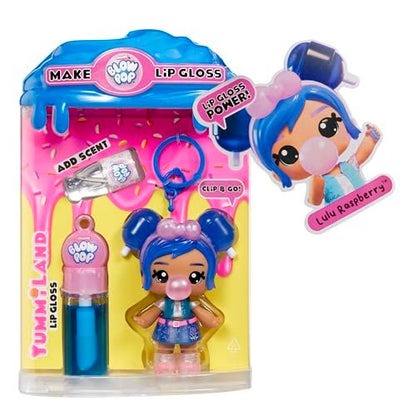 Yummiland x Licensed Sweets Lip Gloss Doll: Blow Pop - DIY Lip Gloss with Removable Keychain, Cosmetic Play Collectible for Ages 4+