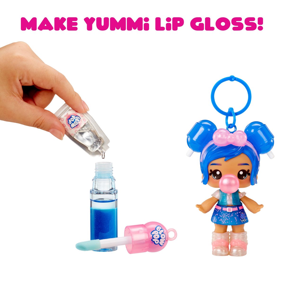 Yummiland x Licensed Sweets Lip Gloss Doll: Blow Pop - DIY Lip Gloss with Removable Keychain, Cosmetic Play Collectible for Ages 4+ - görsel 9