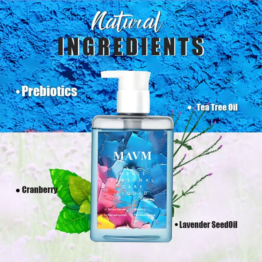 MAVM Men's Intimate Wash – Plant-Based, pH-Balanced, Less Stink, Less Scratch, Stay Fresh (260ml) Avelisse