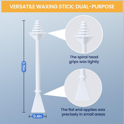 SUERBEATY 60 Pcs Nose Wax Sticks, Hair Wax Applicator with Disposable Spatulas for Nostril Cleaning, Ear Face Hair Removal for Men Women, Painless