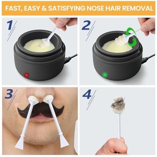 SUERBEATY 60 Pcs Nose Wax Sticks, Hair Wax Applicator with Disposable Spatulas for Nostril Cleaning, Ear Face Hair Removal for Men Women, Painless - görsel 10