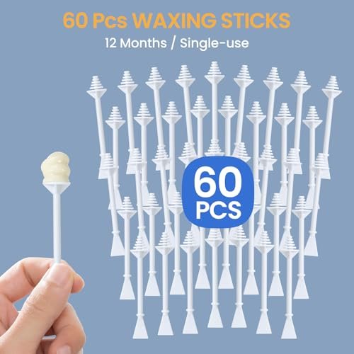 SUERBEATY 60 Pcs Nose Wax Sticks, Hair Wax Applicator with Disposable Spatulas for Nostril Cleaning, Ear Face Hair Removal for Men Women, Painless - görsel 2