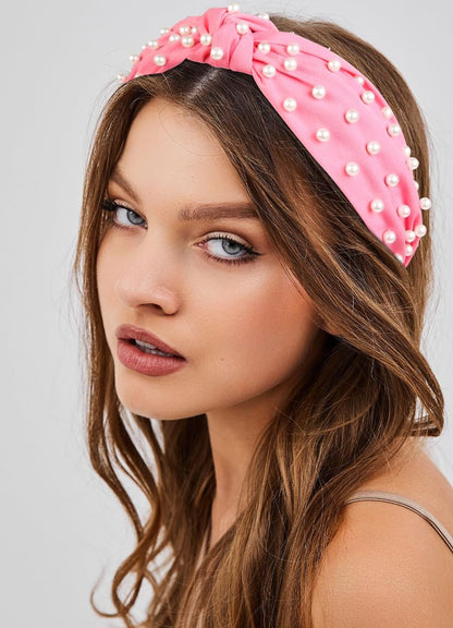 Huachi Hot Pink Headbands for Women Girls – 4 Pack Cute Flower Printed Knotted Head Bands, Non Slip Wide Top Knot Hairbands, Trendy Hair Accessories Avelisse