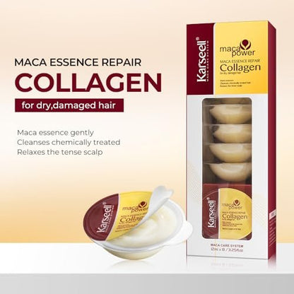 Karseell 8 Pack Collagen Hair Mask for Dry Damaged Hair – Argan Oil Travel-Size Deep Repair Conditioning Treatment for All Hair Types (3.25 fl oz) Avelisse