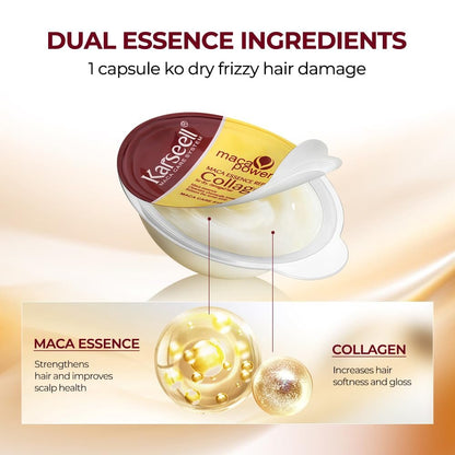 Karseell 8 Pack Collagen Hair Mask for Dry Damaged Hair – Argan Oil Travel-Size Deep Repair Conditioning Treatment for All Hair Types (3.25 fl oz) Avelisse