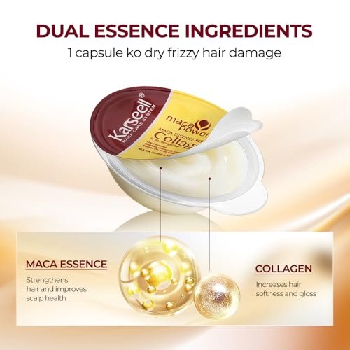 Karseell 8 Pack Collagen Hair Mask for Dry Damaged Hair – Argan Oil Travel-Size Deep Repair Conditioning Treatment for All Hair Types (3.25 fl oz) Avelisse