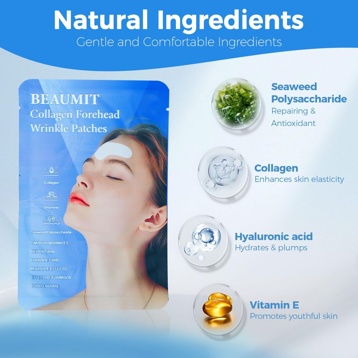 Okela Forehead Wrinkle Patches Overnight with Collagen - 20 Patches for Anti-Aging Beauty Treatment - görsel 13
